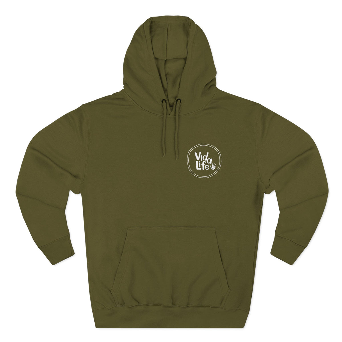 Minimal White Fleece Hoodie — Cozy Three-Panel Pullover